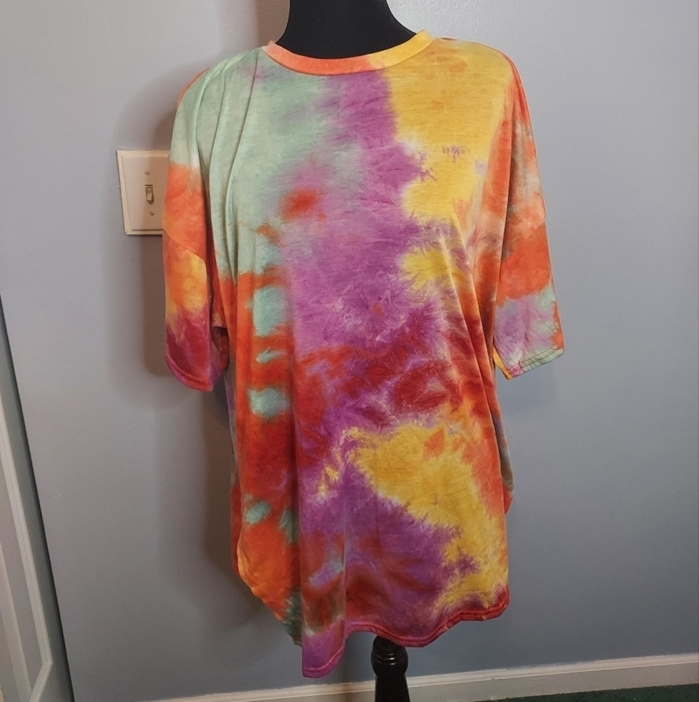 Shein Curve Tie Dye T-Shirt Dress  Size 1XL